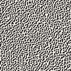 Vector Seamless Grunge Pattern. Black and White Organic Shapes. Messy Spots Texture.