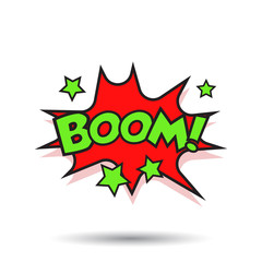 Boom comic sound effects. Sound bubble speech with word and comic cartoon expression sounds vector illustration.