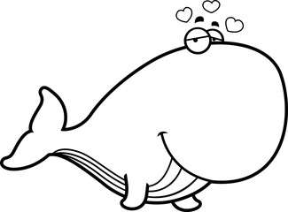 Fototapeta na wymiar Cartoon Whale in Love