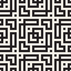 Maze Tangled Lines Contemporary Graphic. Abstract Geometric Background Design. Vector Seamless Pattern.