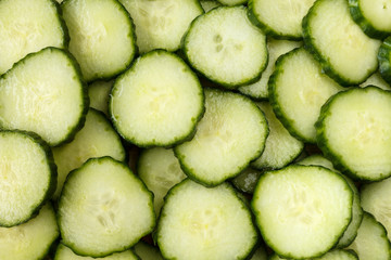 Fresh cucumber slices background