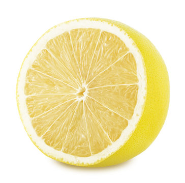 Half of white grapefruit isolated on a white background