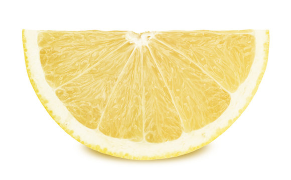Slice of white grapefruit isolated on a white background