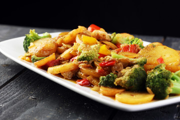 Healthy Cooking Chicken Broccoli and Sweet Potato