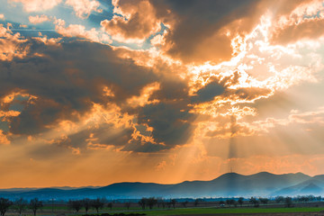 Amazing sunset and clouds