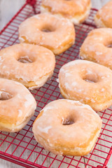 Tasty Breakfast Donuts In A Row