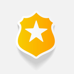 realistic design element. police badge