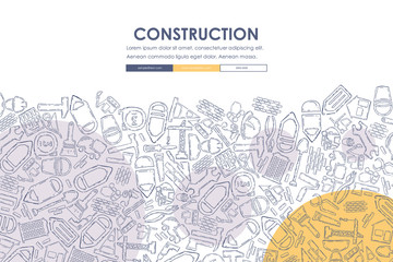 construction Doodle Website Template Design
