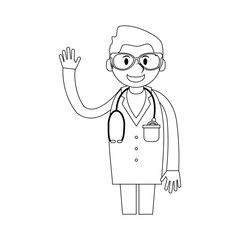 veterinarian doctor man icon over white background. vector illustration