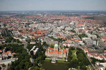 Peel and stick wall murals Aerial photo Luftaufnahme Stadt Hannover / Aerial view of Hanover (Germany)