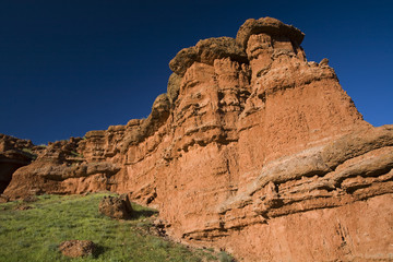 Scenic view of red sandstone rocks of Narman Valley Erzurum Turkey