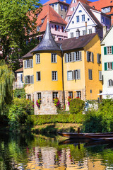 Obraz premium Floral colorful town Tubingen in Germany 