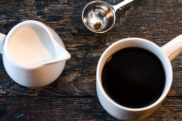 Coffee and Cream on a Vintage Table