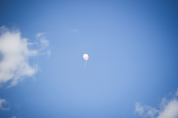flying balloon in the blue sky
