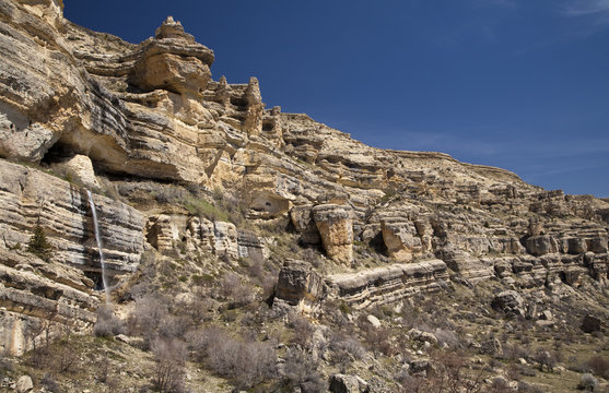 Karstic waterfall in Ermenek Taurus Range Mersin Turkey