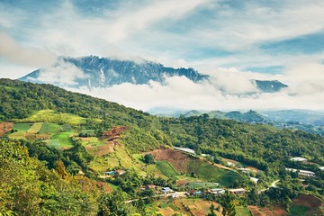 Landscape with Mount Kinabalu