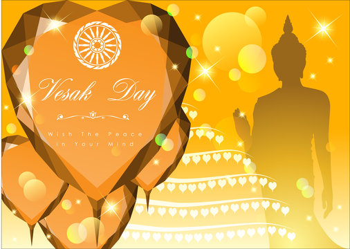 Abstract of Vesak Day, The Meditation Day of The World. Vector and Illustration, EPS 10.