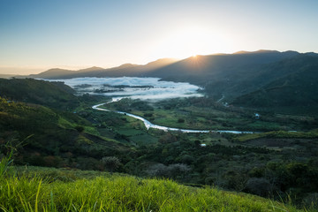 Valley of Orosi at sunrise. Costa Rica © Dudarev Mikhail