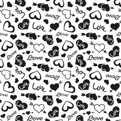 Love theme hearts valentine's day seamless pattern background