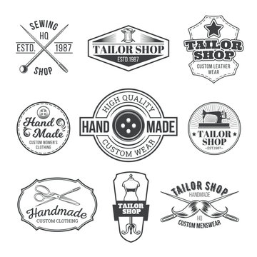 Set Of Vintage Tailor Emblem And Signage