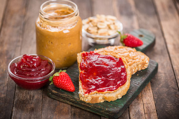 Peanut butter and jelly sandwich