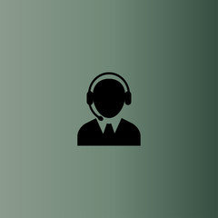 call center operator icon. flat design