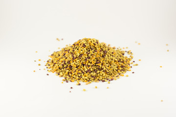 Bee pollen on a white background