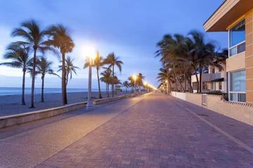 Papier Peint photo autocollant Descente vers la plage Hollywood Beach Broadwalk, Florida