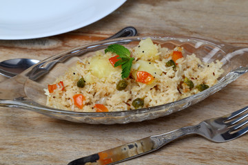 indian veg biryani, veg pulav, Indian vegetable pulao