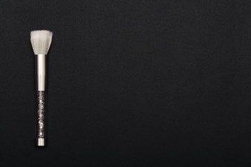 Make-up white fluffy Brush on black Background