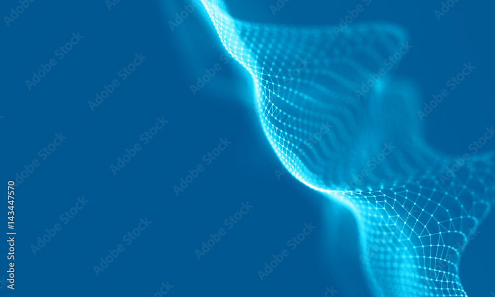 Poster abstract blue geometrical background . connection structure. science background. futuristic technolo