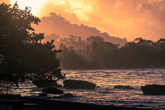Carribean coast of the country of Costa Rica