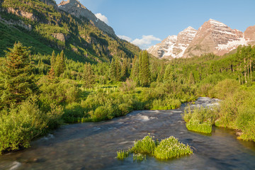 Scenic Maroon Bells Summer Landscape