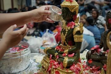 Buddha statue water ceremony in Songkhla festival