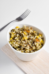 bulgur salad with lentils and other vegetables