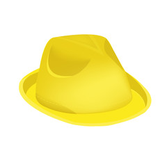 yellow unisex fashion hat, summer panama hat isolated vector
