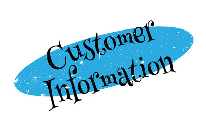 Customer Information rubber stamp. Grunge design with dust scratches. Effects can be easily removed for a clean, crisp look. Color is easily changed.