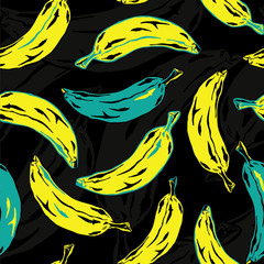 Banana Pop Art Seamless Pattern