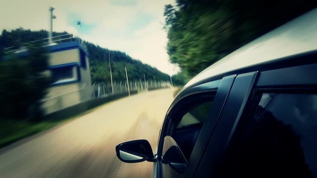 Speed Car Trip in Colombia around Calima lake, seen from the car