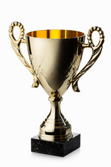 Cup. Golden cup of the winner isolated on white background