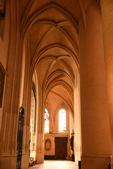 Voûtes gothiques de l'église Saint-Gervais à Paris, France