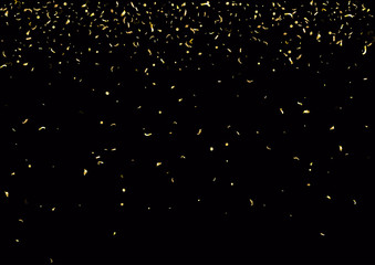 Abstract background with flying subtle golden confetti.