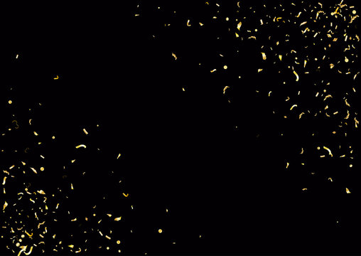 Abstract Background With Flying Subtle Golden Confetti.