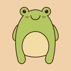 kawaii frog animal icon . colorful design. vector illustration