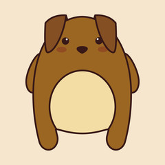 kawaii dog animal icon . colorful design. vector illustration