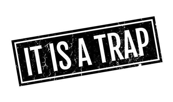 It Is A Trap rubber stamp. Grunge design with dust scratches. Effects can be easily removed for a clean, crisp look. Color is easily changed.