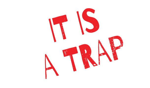 It Is A Trap rubber stamp. Grunge design with dust scratches. Effects can be easily removed for a clean, crisp look. Color is easily changed.