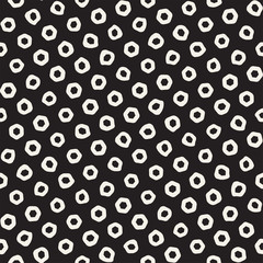 Stylish Doodle Scattered Shapes. Vector Seamless Black And White Freehand Pattern