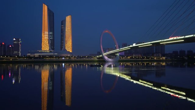 'Nanjing Eye' Pedestrian Bridge in Nanjing Youth Olympic Park