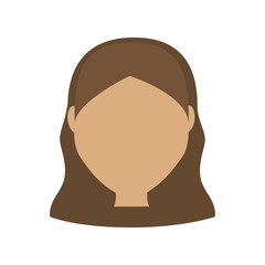 woman face cartoon icon over white background. colorful design. vector illustration